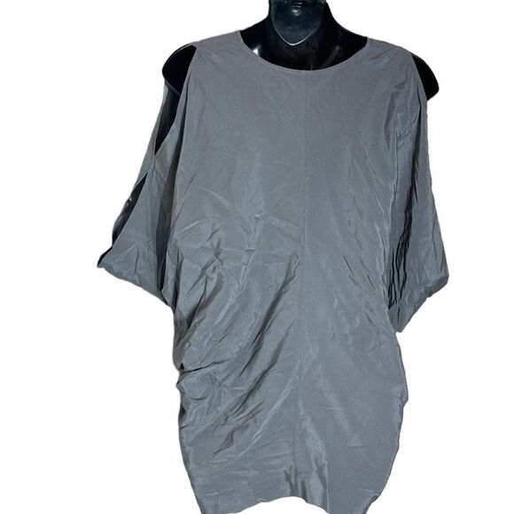 Zero Maria cornejo grey silk shoulder cut out top size 2 quiet luxury capsule - Picture 5 of 8